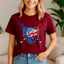 Baseball Drip Boys Dripping Ice Cream Baseball American Flag, Baseball Shirt,Game Day Shirt,Game Day Baseball, American Baseball