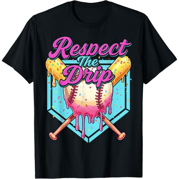 Baseball Drip Boys Home Plate For Men, Boy sports Respect The Drip T-Shirt
