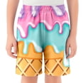 thumbnail image 1 of Baseball Boys Ice Cream Boy Baseball Shorts Waffle Or Cone Quick Dry Preppy Casual Shorts Kids Ice Cream Track Short Pants Pink 9 Y 10 Y, 1 of 4