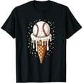 thumbnail image 1 of Baseball Drip Boys Ice Cream Cone Drip Baseball T-Shirt, 1 of 4