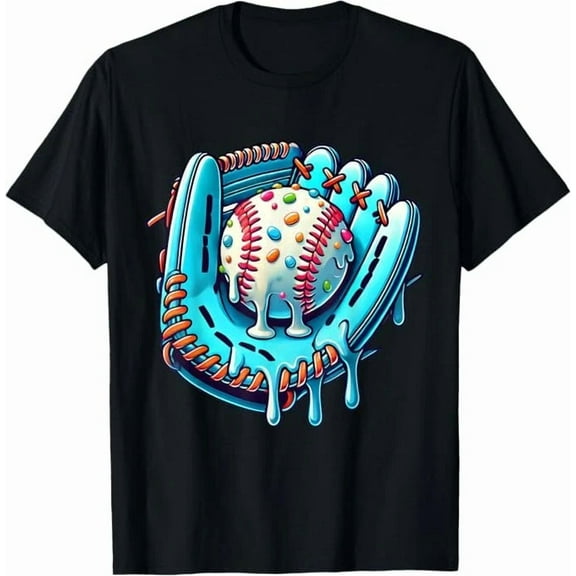 Baseball Drip Design Ice Cream Sprinkles Baseball Unisex T-Shirt up to size 5XL