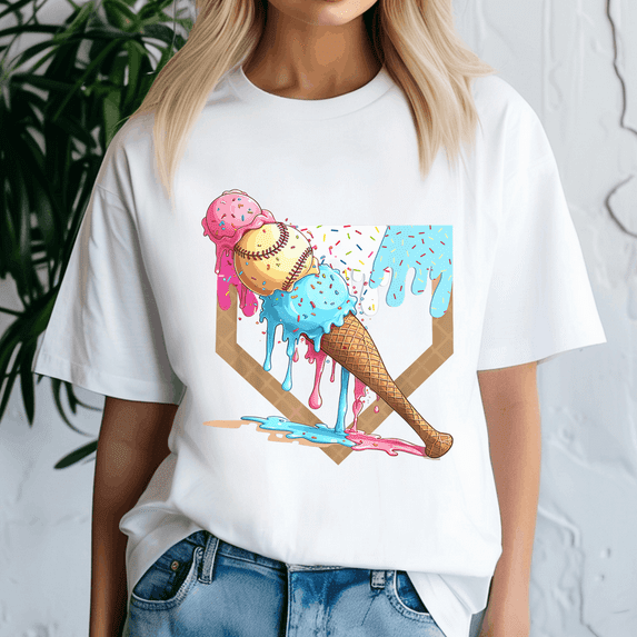 Baseball Drip For Boys Home Plate Ice Cream Drip Youth Sport,Baseball Shirt,Game Day Shirt,Game Day Baseball, American Baseball