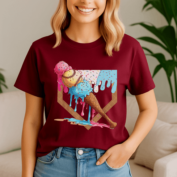 Baseball Drip For Boys Home Plate Ice Cream Drip Youth Sport,Baseball Shirt,Game Day Shirt,Game Day Baseball, American Baseball