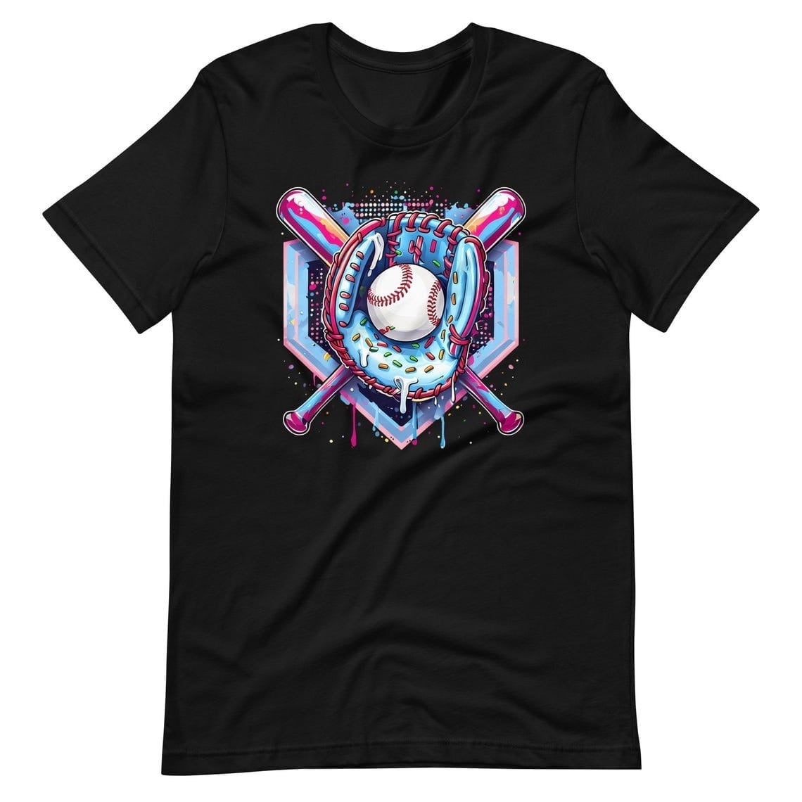 Baseball Ice Cream Drip Graphic T-Shirt, Cool Baseball Drip Shirt, Fun Sports Unisex Graphic Tee for Men and Women