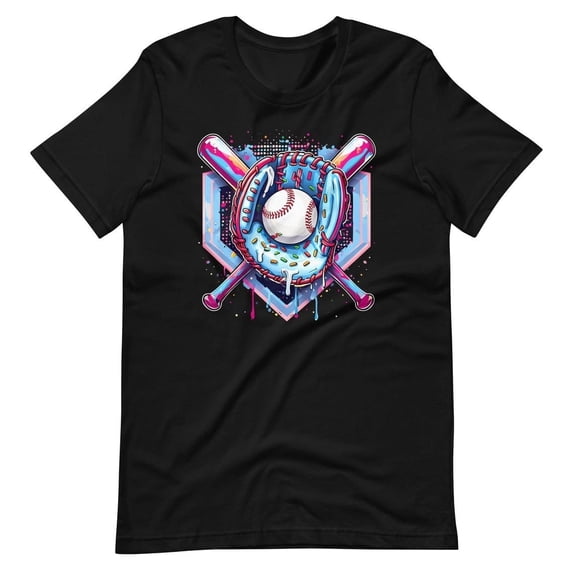 Baseball Ice Cream Drip Graphic T-Shirt, Cool Baseball Drip Shirt, Fun Sports Unisex Graphic Tee for Men and Women