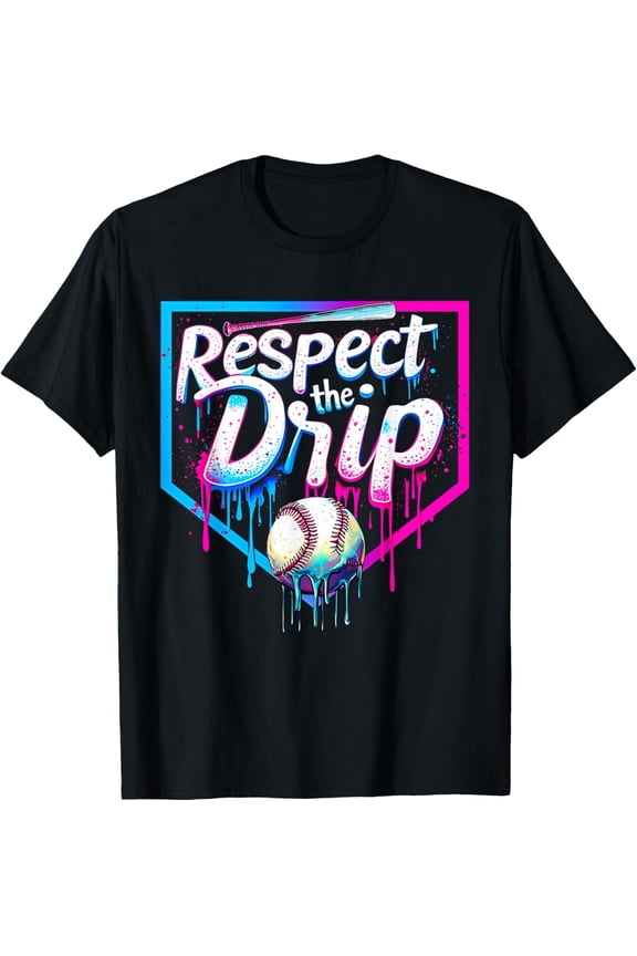 Baseball Drip For Mens, Boys Ice Cream Drip Boys Baseball T-Shirt