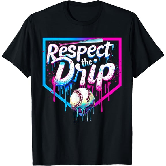 Baseball Drip For Boys Ice Cream Drip Youth Boys Baseball T-Shirt