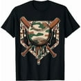 thumbnail image 1 of Baseball Drip For Boys Ice Cream Dripping Boys Baseball Camo Unisex T-Shirt up to size 5XL, 1 of 2
