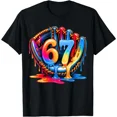 thumbnail image 1 of Baseball Drip Ice Cream 67 Funny Youth Adult Lifestyle Graphic Unisex T-Shirt up to size 5XL, 1 of 2
