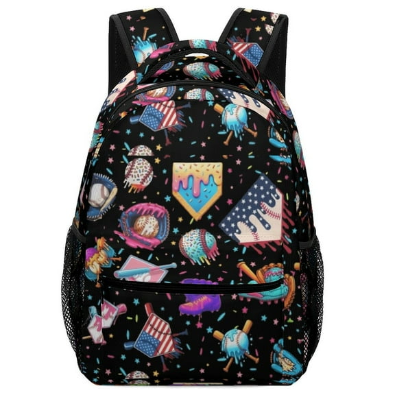 Baseball Drip Ice Cream Large Capacity Lightweight Carry-on Waterproof Casual Outdoor Backpack