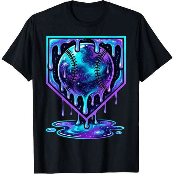 Baseball Drip Ice Cream Boys Cosmic Baseball T-Shirt, T-Shirt for Kids Youth, 180gsm, 100% Cotton