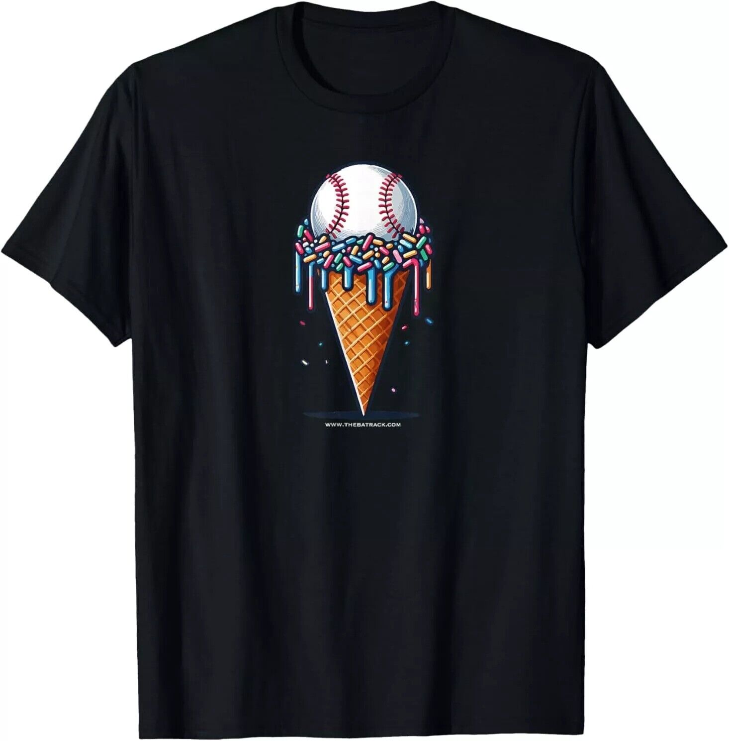 Baseball Drip Ice Cream Cone with Sprinkles TShirt