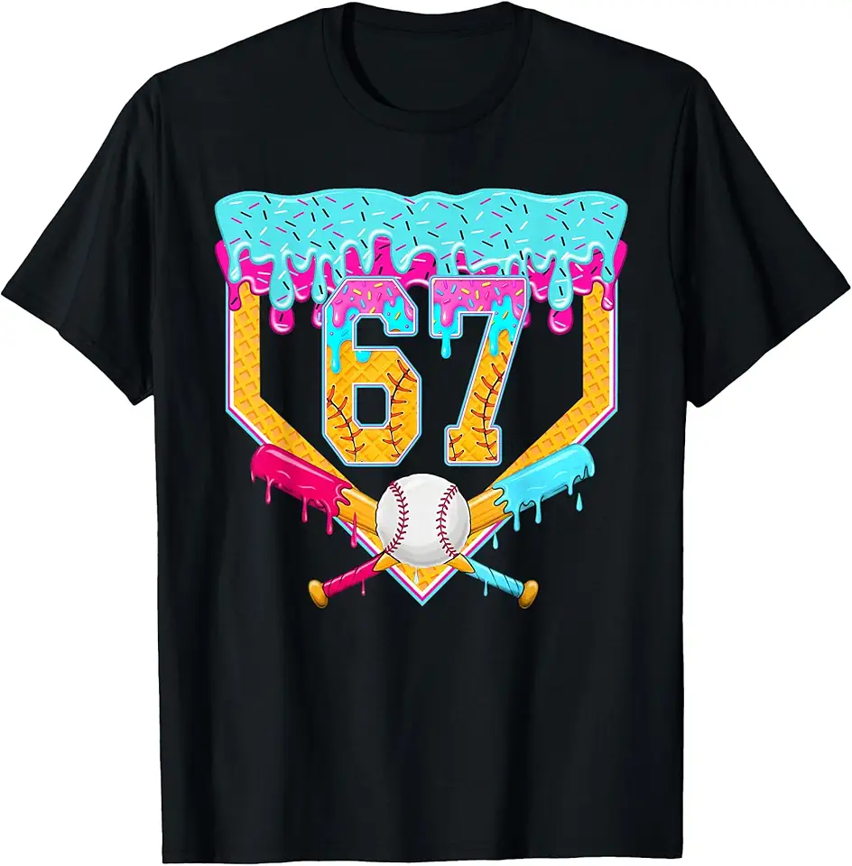 Baseball Drip Ice Cream Number 67 Player Or 67…