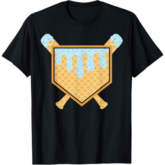 Baseball Drip Ice Cream Waffle Cone Baseball Bat Sports Unisex Men Women T-Shirt S-5Xl - Best Birthday Gifts