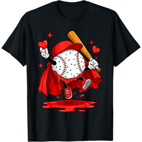 Baseball Drip Icecream Youth Valentine T-Shirt