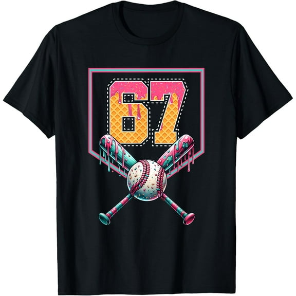 Baseball Drip Number 67 Player Or 67th Birthday T-Shirt,Full Sizes S-5XL