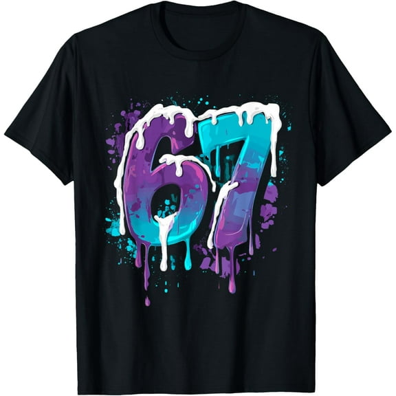 Baseball Drip Number 67 Player Or 67th Birthday T-Shirt