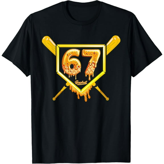 Baseball Drip Number 67 Player Or 67th Birthday T-Shirt