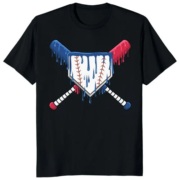 Baseball Drip Player Boys Ice Cream Drip Retro Youth Sports Cute Gift Unisex T-Shirt, up to size 5XL