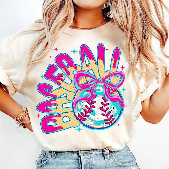 Baseball Drip Shirt, Baseball Ice Cream Drip Tee, Mama Baseball Shirt, Game Day Baseball Shirt, Dripping Baseball Shirt, Baseball Mom Tee