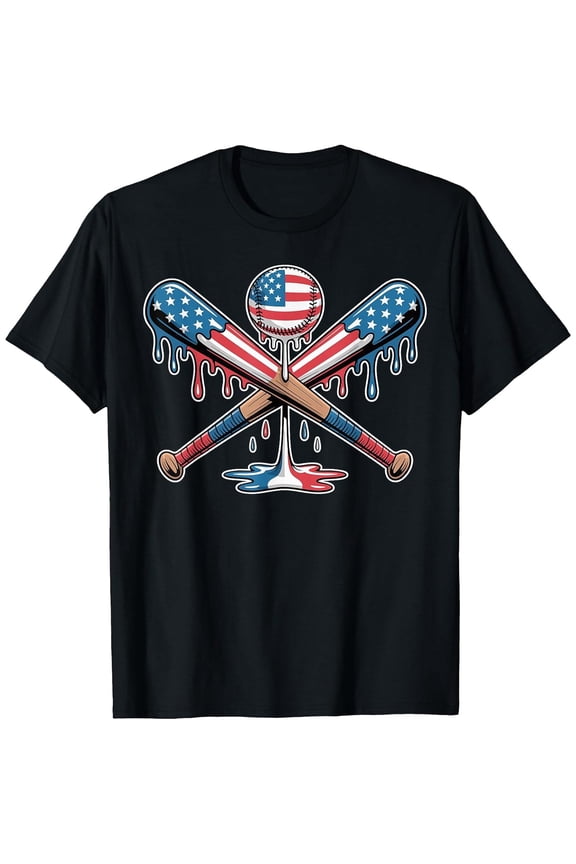 Baseball Drip Shirt Youth Cool Boys Graphic Tee Ice Cream T-Shirt, T-Shirt for Kids Youth, 180gsm, 100% Cotton