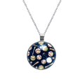 Baseball Elegant Glass Circular Pendant Women's Necklace
