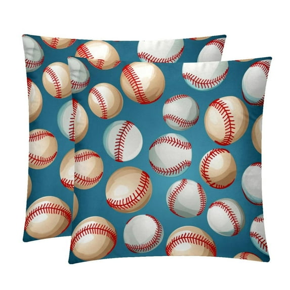 Baseball Elegant Velvet Bed Pillow Covers Set - Decorative Pillows with Unique Patterns, Chair Pillow Covers - 16x16, 18x18, 20x20 inches for Any Occasion - Set of 2 Items