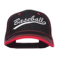 thumbnail image 1 of Baseball Embroidered Cotton Structured Cap - Black Red OSFM, 1 of 5