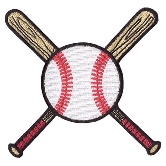 Baseball Embroidery Patch, Crossed Bats And Baseball Iron On Sew On Patch For Jackets, Hats, Backpacks, Sports Uniforms, Diy Crafts, Durable Thread Stitching, Custom Apparel Decoration Patch