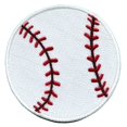 thumbnail image 1 of Baseball Emoji Embroidered Iron On Patch, 1 of 2