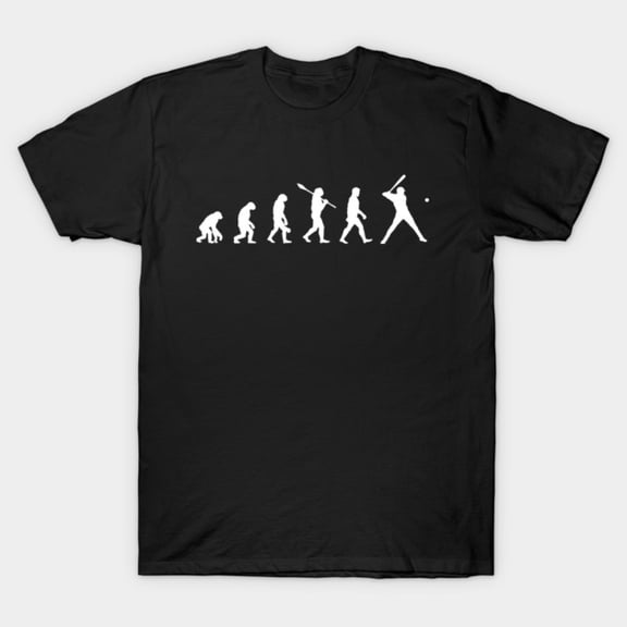 Baseball Evolution Funny Sports History Human Development Graphic Unisex T-Shirt, up to size 3XL.