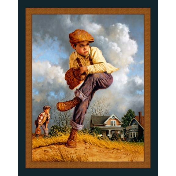 Baseball "Fastball" Panel Cotton Fabric