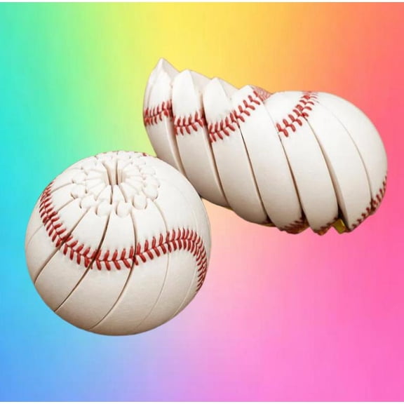 Baseball Fidget Ball, 3D Printed Eco-Friendly Fidget Ball, Non-Toxic Smooth Stress Ball For Adults Daily Decompression (Baseball)