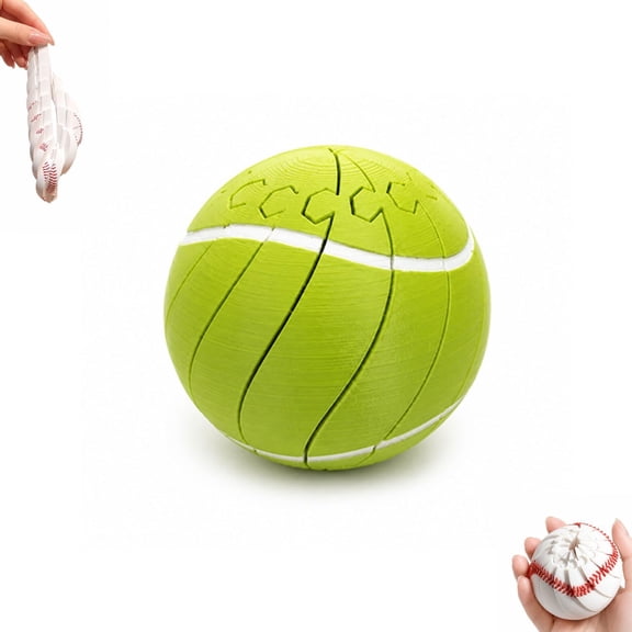 Baseball Fidget Ball, 3D Printed Fidget, Stress Relief Desk with Smooth Rotating Motion, Portable Sensory Puzzle Ball for Office, Home, Travel, Focus, Relaxation