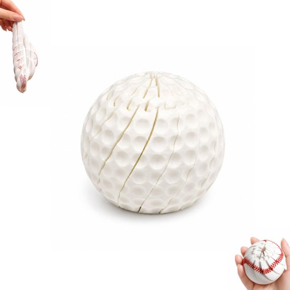 Baseball Fidget Ball, 3D Printed Fidget, Stress Relief Desk with Smooth Rotating Motion, Portable Sensory Puzzle Ball for Office, Home, Travel, Focus, Relaxation