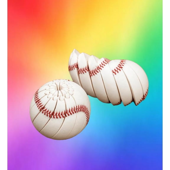 Baseball Fidget Ball, 3D Printed One-Piece Fidget Ball, Durable Decompression Ball For Adults Restless Hands And Focus (Baseball)