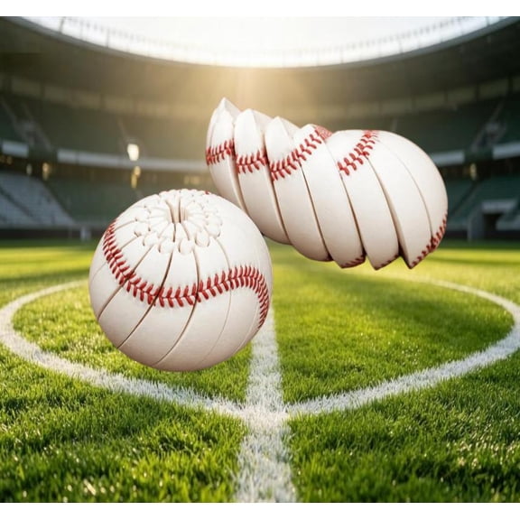 Baseball Fidget Ball, 3D Printed Sports Theme Fidget Ball, Sensory Squeeze Twist Ball For Adults Office Home Travel Use (Baseball)