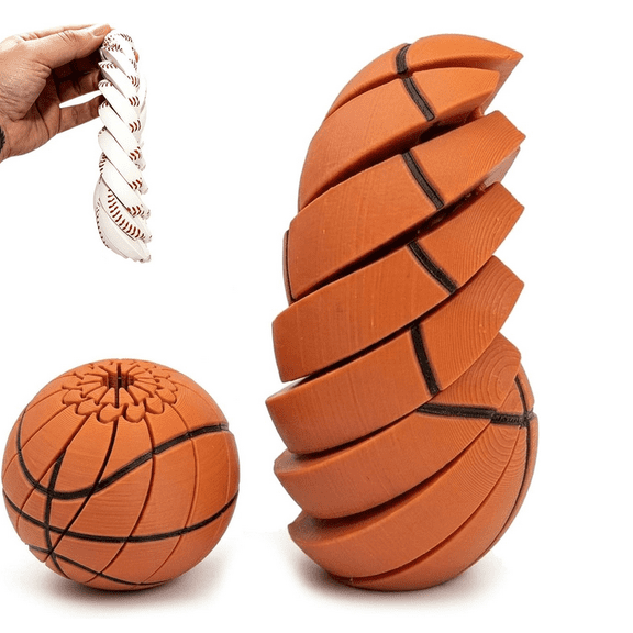 Baseball Fidget Ball, 3D Printed Twist and Turn Stress Relief Desk Accessory, Anxiety Relief Sensory Puzzle, Portable Handheld Focus Tool for Office & Daily Use