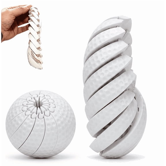Baseball Fidget Ball, 3D Printed Twist and Turn Stress Relief Desk Accessory, Anxiety Relief Sensory Puzzle, Portable Handheld Focus Tool for Office & Daily Use