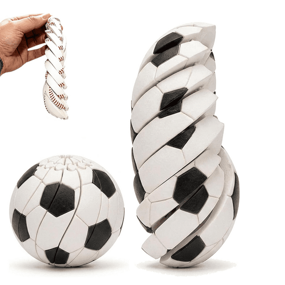 Baseball Fidget Ball, 3D Printed Twist and Turn Stress Relief Desk Accessory, Anxiety Relief Sensory Puzzle, Portable Handheld Focus Tool for Office & Daily Use