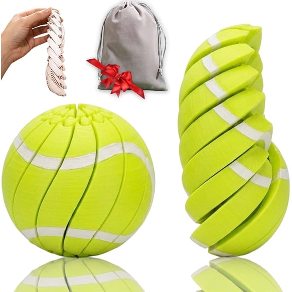 Baseball Fidget Ball Toy, 3D Printed Twist Fidget Baseball, Stress Relief & Focus Enhancement, Compact & Travel-Friendly, Durable & Long-Lasting, for Baseball Fans Adults H