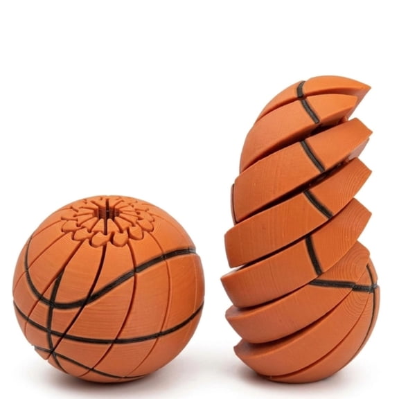 Baseball Fidget Ball Toy, 3D Printed Twist Fidget Baseball, Stress Relief & Focus Enhancement, Compact & Travel-Friendly, Durable & Long-Lasting, for Baseball Fans Adults(Basketball)