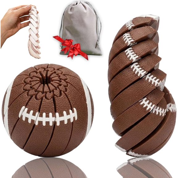Baseball Fidget Ball Toy, 3D Printed Twist Stress Relief Desk Fidget Toys, Anxiety Relief Sensory Puzzle, Portable Handheld Focus Ball for Teens Adults Baseball Fans C