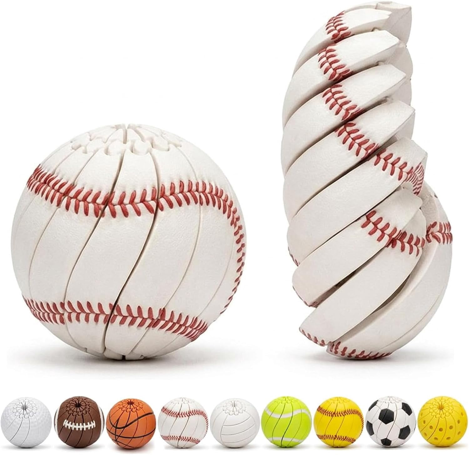 Baseball Fidget Ball Toys, 3D Printed Twist and Turn Stress Relief Desk ...