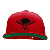 Baseball Field Embroidered Wool Blend Two Tone Cap - Red OSFM