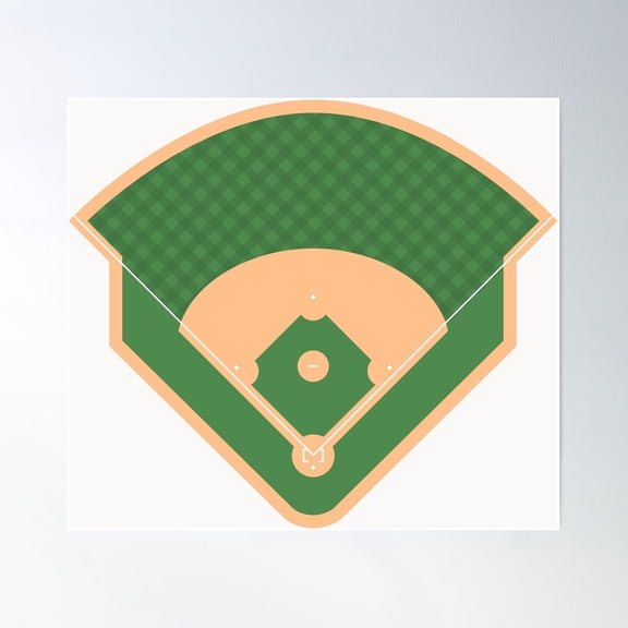 Baseball Field Poster Wall Art, Modern Wall Decor, 24x36 UNFRAMED