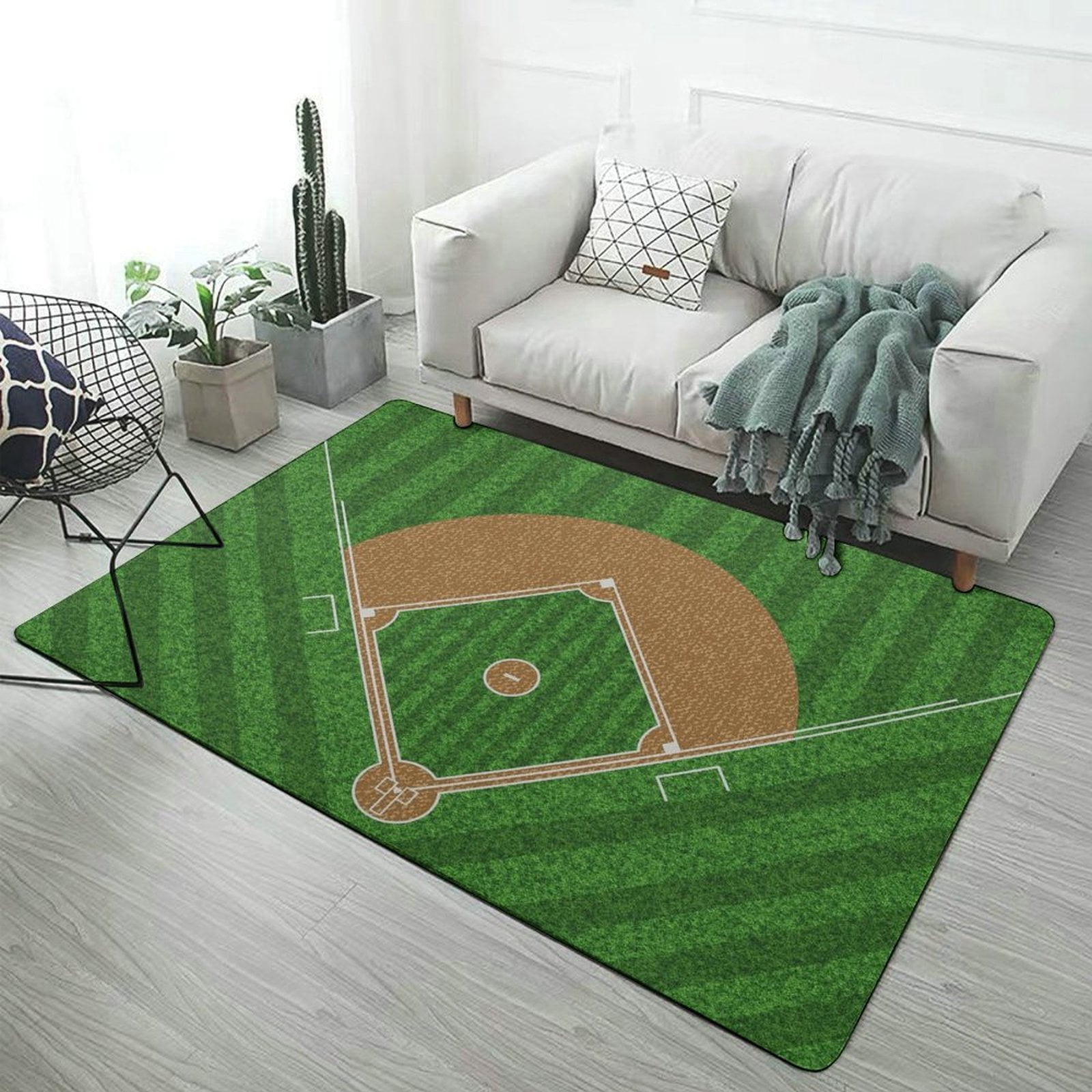 Basball Rug Baseball Field Soft Comfy Area Rugs Carpet Suitable for Living Room ...