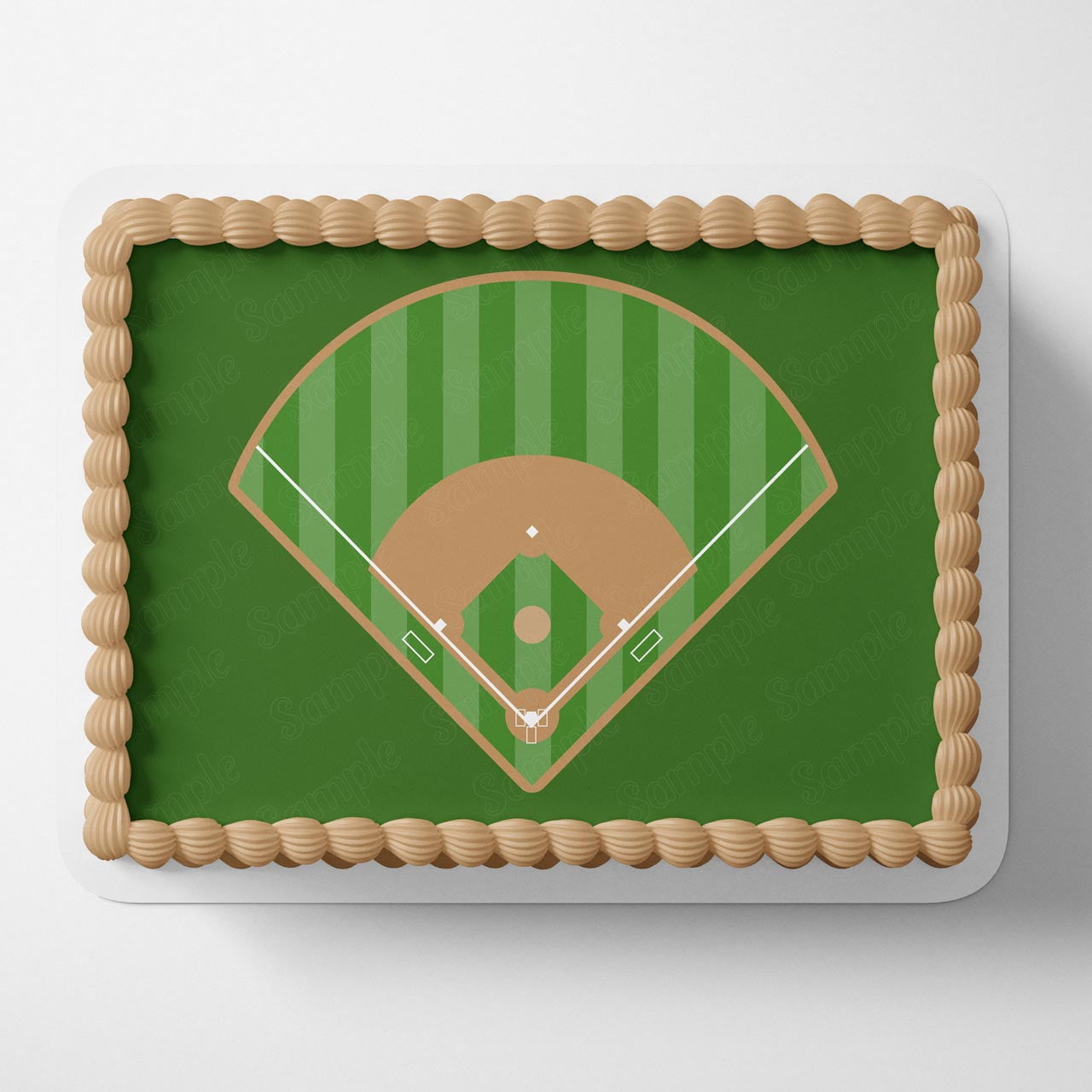 Baseball Field Statium Softball Edible Icing Cake Wrap Cake Image Icing ...