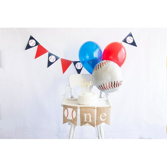 Baseball First Birthday Collection | Baseball Party Decor with Balloons | Baseball 1st Birthday Banner | Smash Cake Kit | COL004
