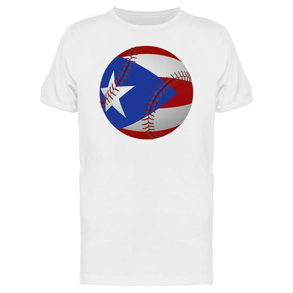 Baseball Flag Of Puerto Rico T-Shirt Men -Image by Shutterstock, Male Medium